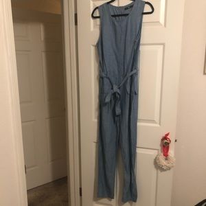 KORAL Jumpsuit Chambray Linen Blue L w/Belt